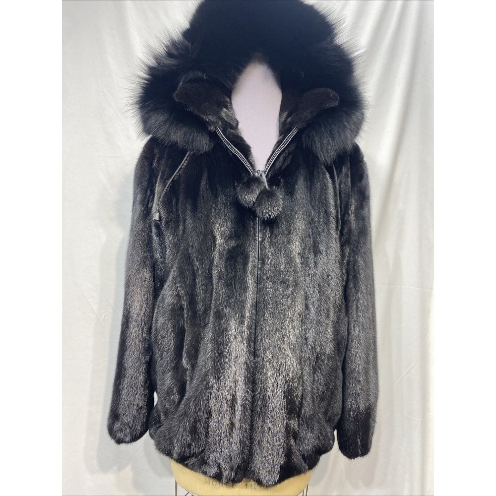 dark ranch mink jacket  bomber (81110)